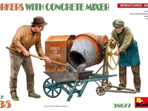 WORKERS WITH CONCRETE MIXER