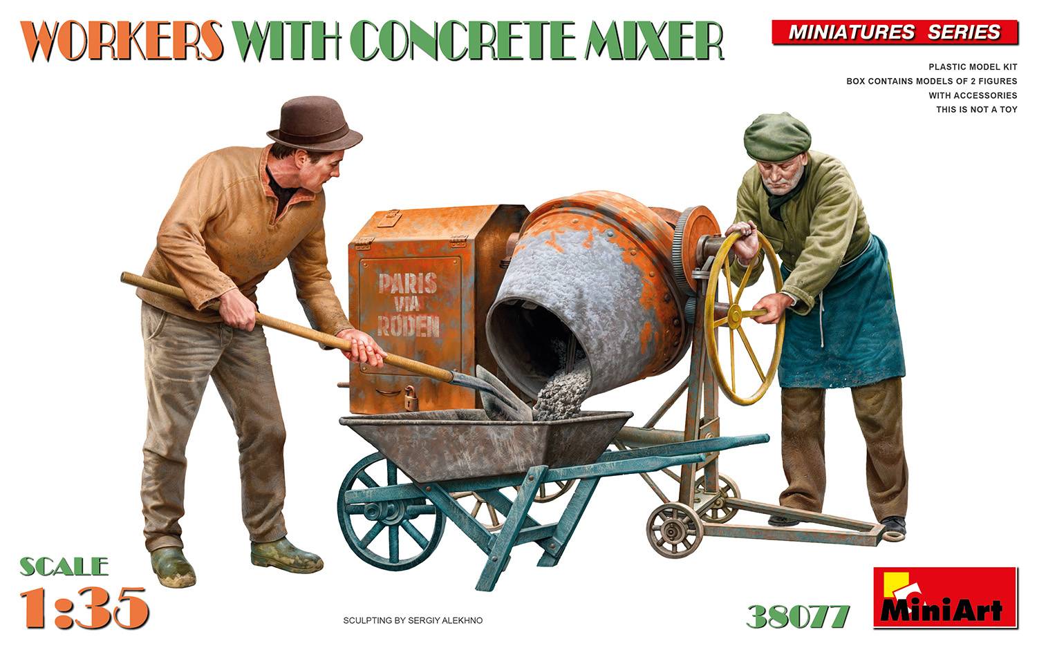 WORKERS WITH CONCRETE MIXER
