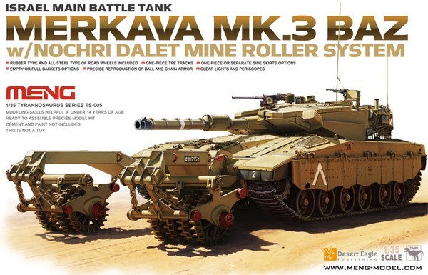 Israeli Main Battle Tank Merkava Mk.3 BAZ w/Nochri Dalet Mine Roller System
