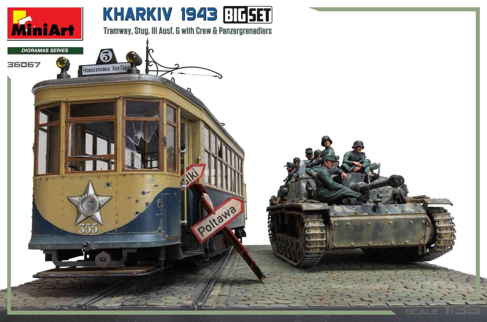 Kharkiv 1943: Tram & Stug. III Ausf. G with Crew and Panzergrenadiers. BIG SET – Image 3