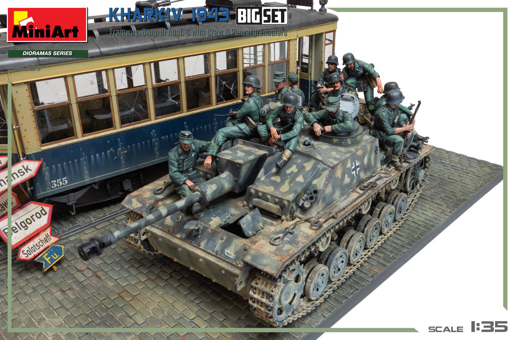 Kharkiv 1943: Tram & Stug. III Ausf. G with Crew and Panzergrenadiers. BIG SET – Image 4