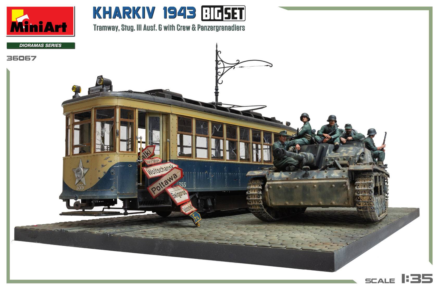 Kharkiv 1943: Tram & Stug. III Ausf. G with Crew and Panzergrenadiers. BIG SET – Image 6