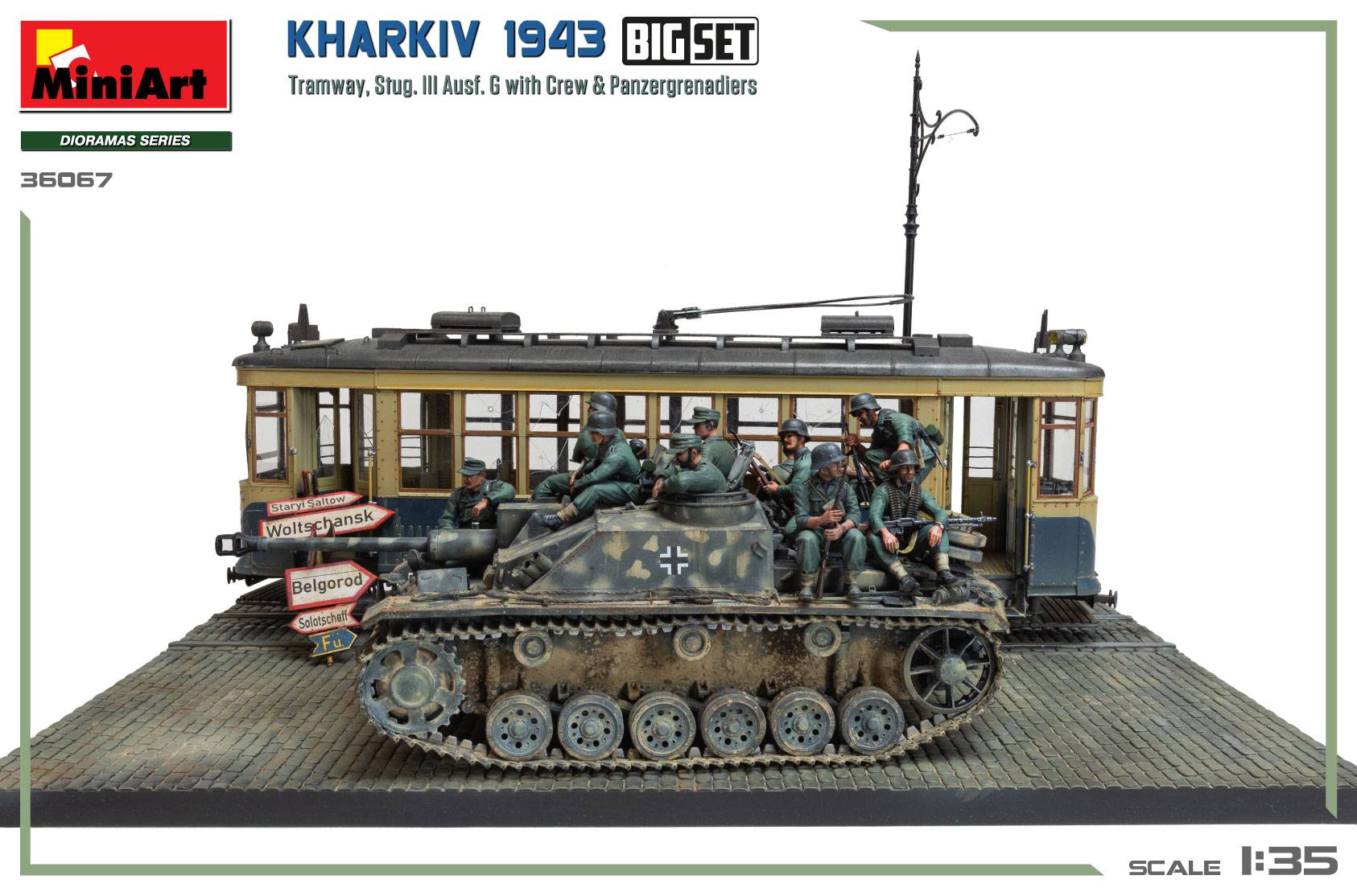 Kharkiv 1943: Tram & Stug. III Ausf. G with Crew and Panzergrenadiers. BIG SET – Image 9