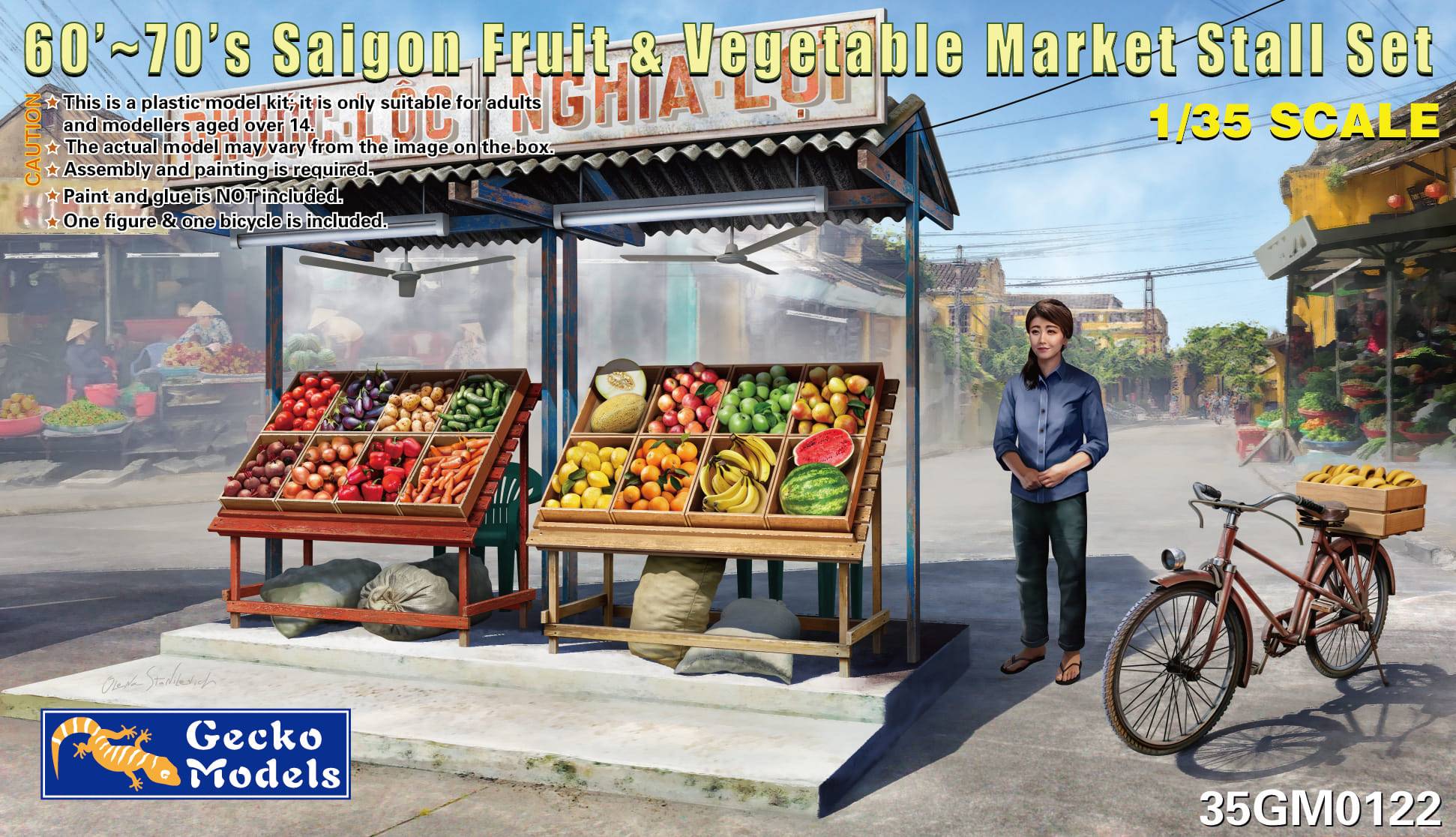 60'-70's Saigon Fruit & Vegetable Market Stall Set