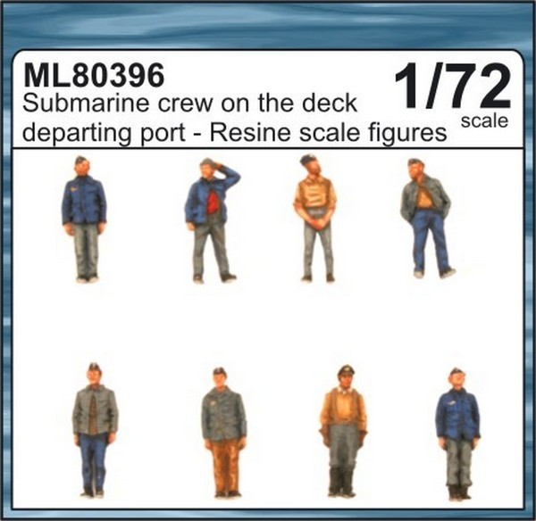 EQUIPAGE sous marin allemand sur le pont au départ