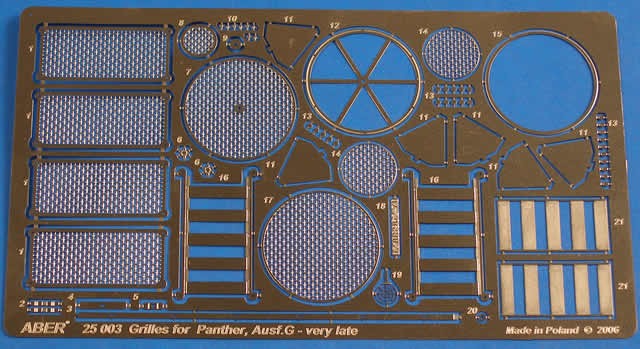 Grilles pour Sdkfz171 Panther Ausf G Late model