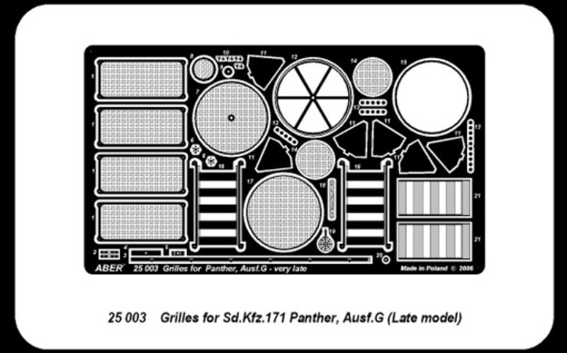Grilles pour Sdkfz171 Panther Ausf G Late model – Image 3