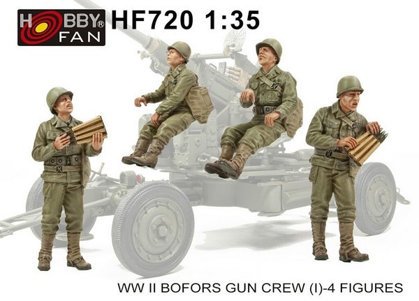 WW II BOFORS GUN CREW (I) - 4 FIGURES