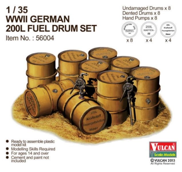 German WWII 200L Fuel Drum Set