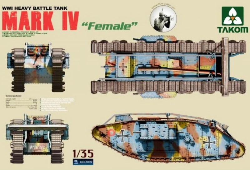 WWI HEAVY BATTLE TANK MARK IV "Female"