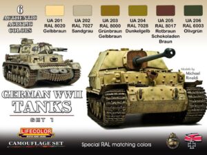 GERMAN WWII TANKS SET1 6x 22ml acrylic colours