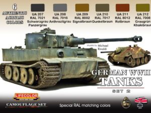 Peinture maquette GERMAN WWII TANKS SET2-6x 22ml acrylic colours