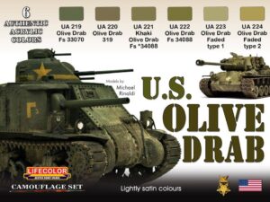 U.S. OLIVE DRAB 6x 22ml acrylic colours