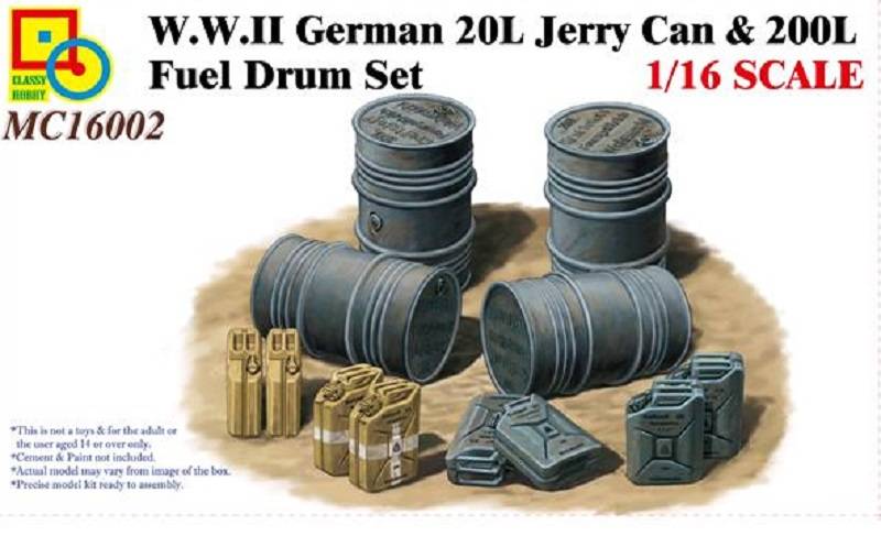 WWII German 20L Jerry Can and 200L Fuel Drum Set