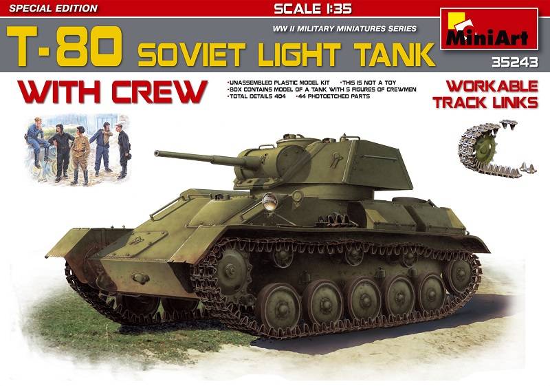 T-80 SOVIET LIGHT TANK w/CREW. SPECIAL EDITION
