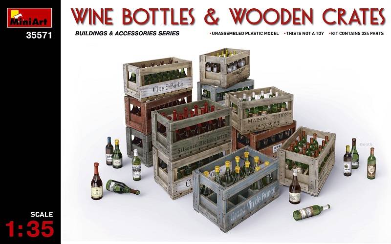 WINE BOTTLES & WOODEN CRATES