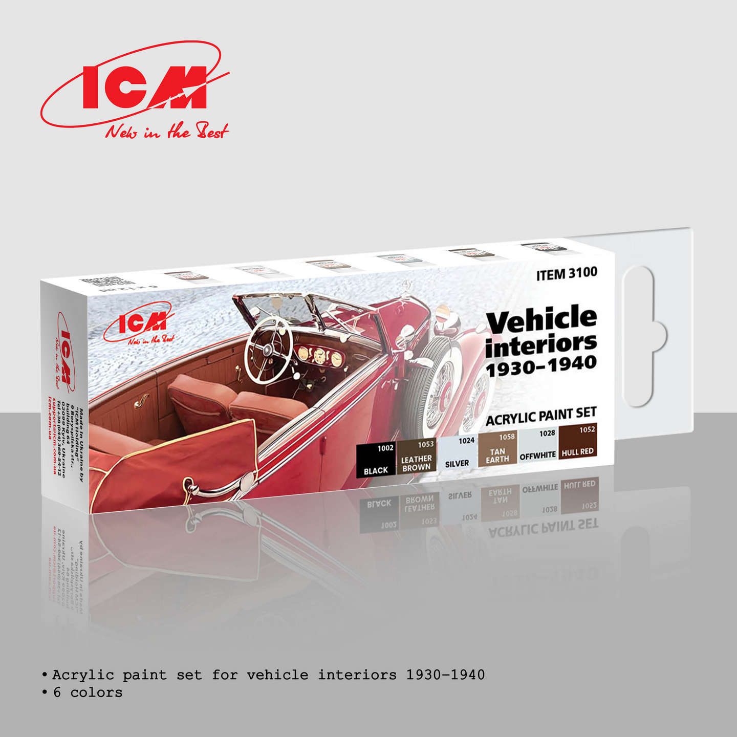 Acrylic paint set for Vehicle interiors 1930-1940
