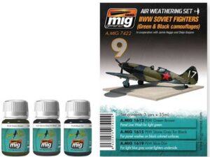 WWII SOVIET AIRPLANES (Green & Black camouflages) SET