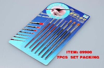 SET DE 7 PINCEAUX ET BROSSES POUR MODELISME