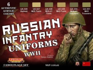 Russian Infantry Uniforms WWII 6x 22ml