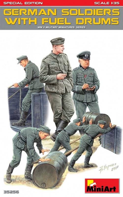 GERMAN SOLDIERS w/FUEL DRUMS. SPECIAL EDITION