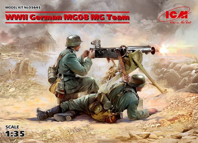 WWII German MG08 MG Team
