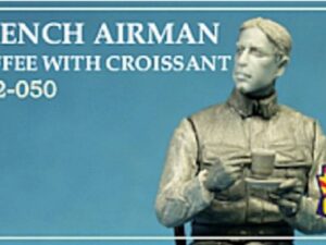 French airman coffee with croissant