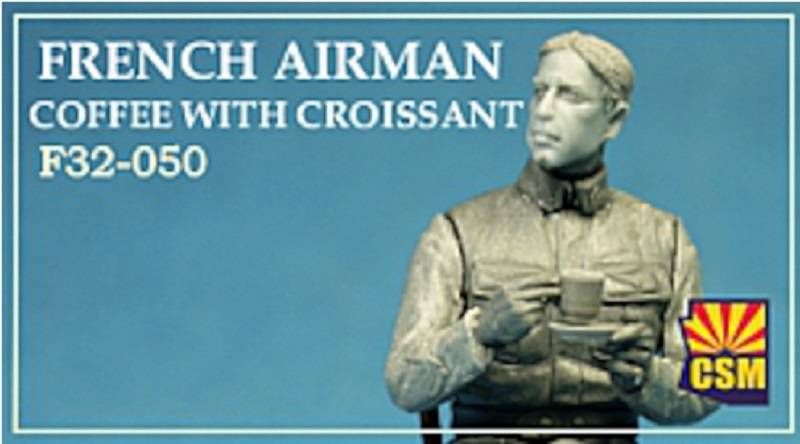 French airman coffee with croissant
