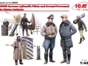 WWII German Luftwaffe Pilots and Ground Personnel in Winter Uniform