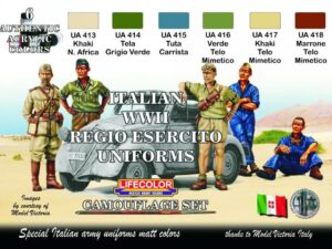ITALIAN WWII REGIO ESERCITO UNIFORMS COLOURS 6x 22ml acrylic colours