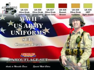 Peinture WWII US ARMY UNIFORMS COLOURS SET-2 6x 22ml acrylic colours