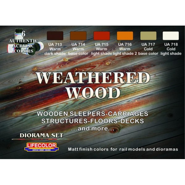 WEATHERED WOOD 6x 22ml acrylic colours