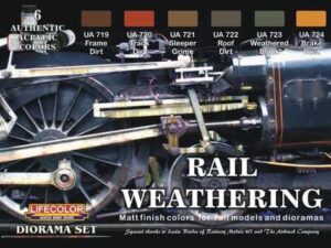 WEATHERING OF TRAINS 6x 22ml acrylic colours