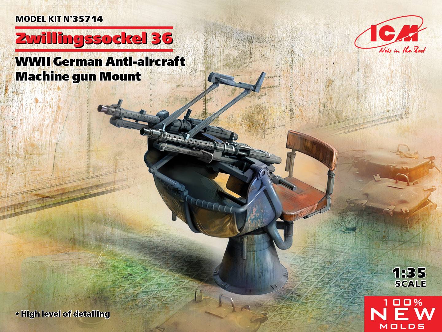 Zwillingssockel 36 WWII German Anti-aircraft Machihe gun Mount