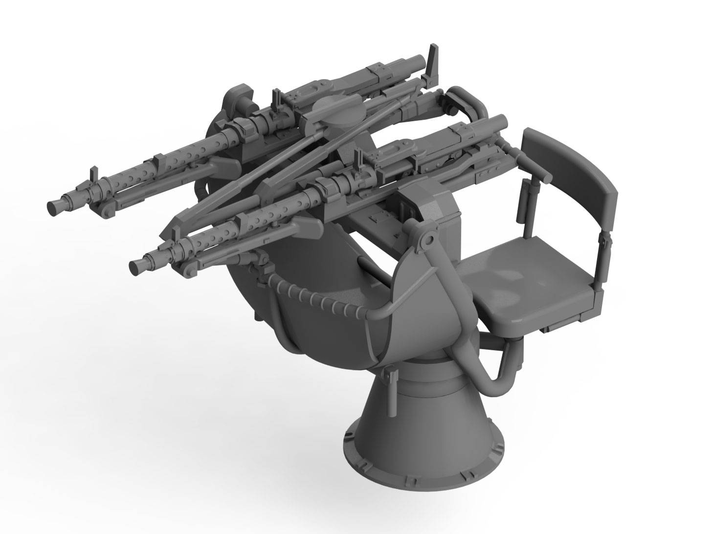Zwillingssockel 36 WWII German Anti-aircraft Machihe gun Mount – Image 2