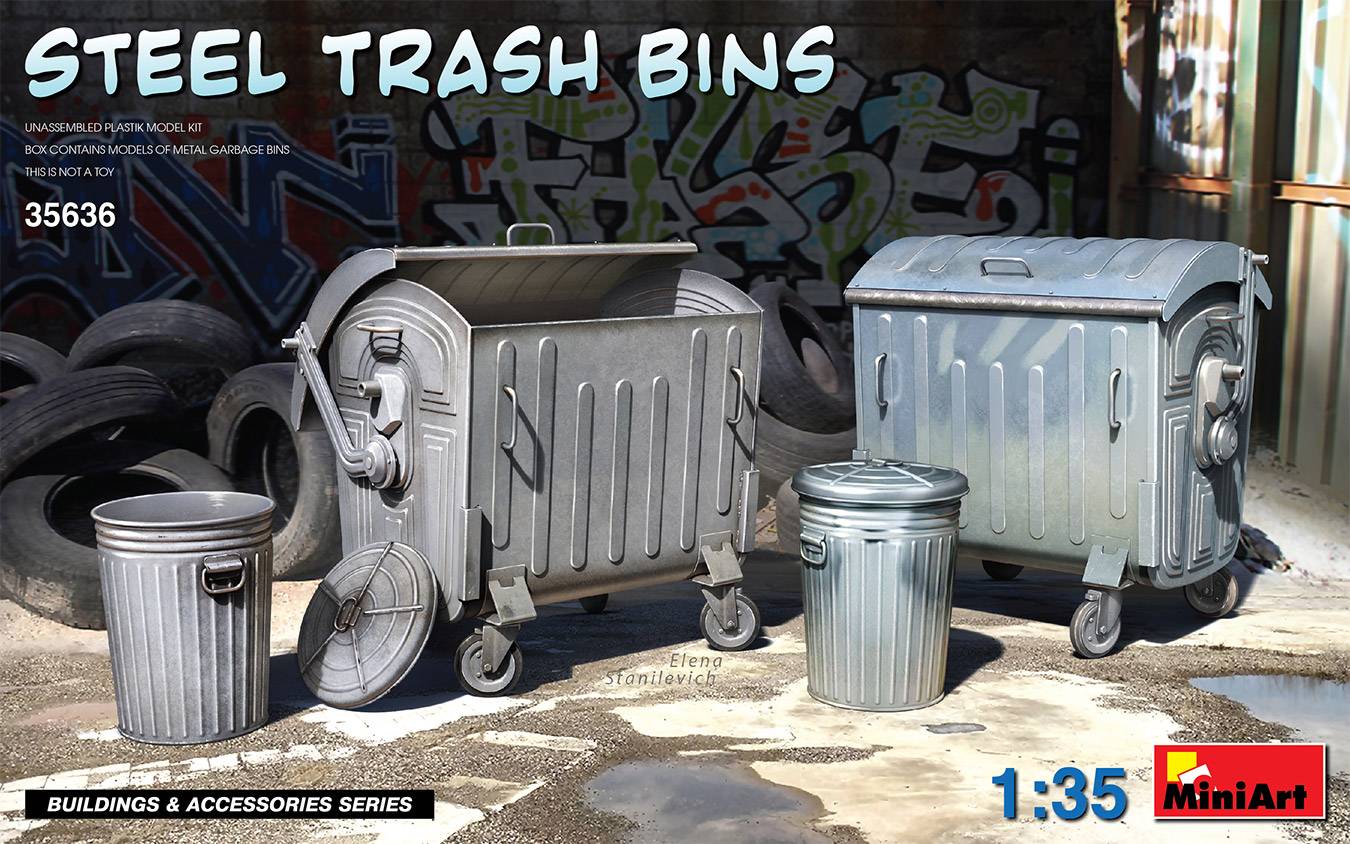 STEEL TRASH BINS