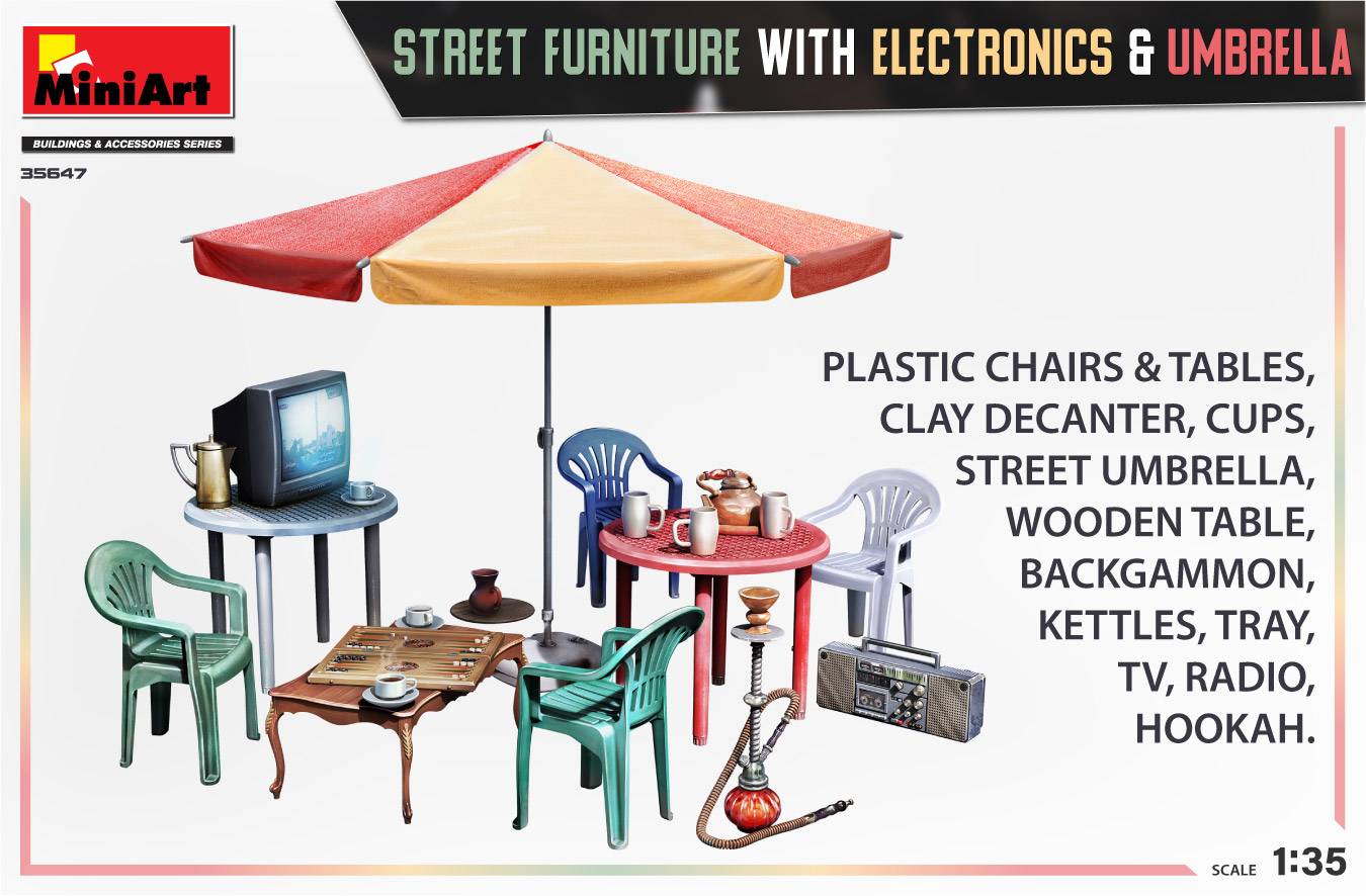 STREET FURNITURE WITH ELECTRONICS & UMBRELLA – Image 3