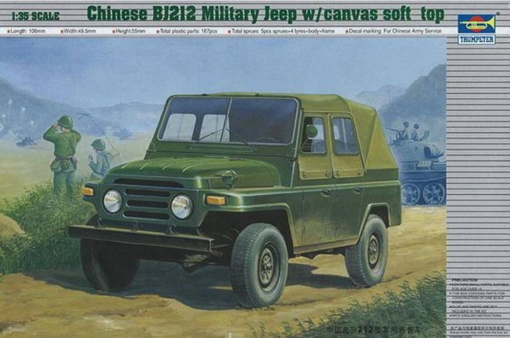 Chinese BJ212 Military Jeep w/canvas soft top