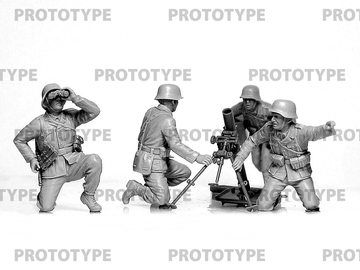 WW2 German mortar s.Gr.W.34 with Crew – Image 4