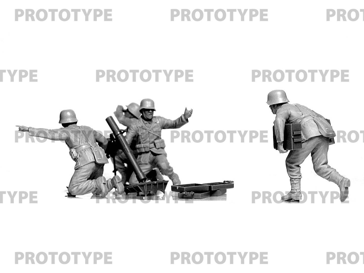 WW2 German mortar s.Gr.W.34 with Crew – Image 6