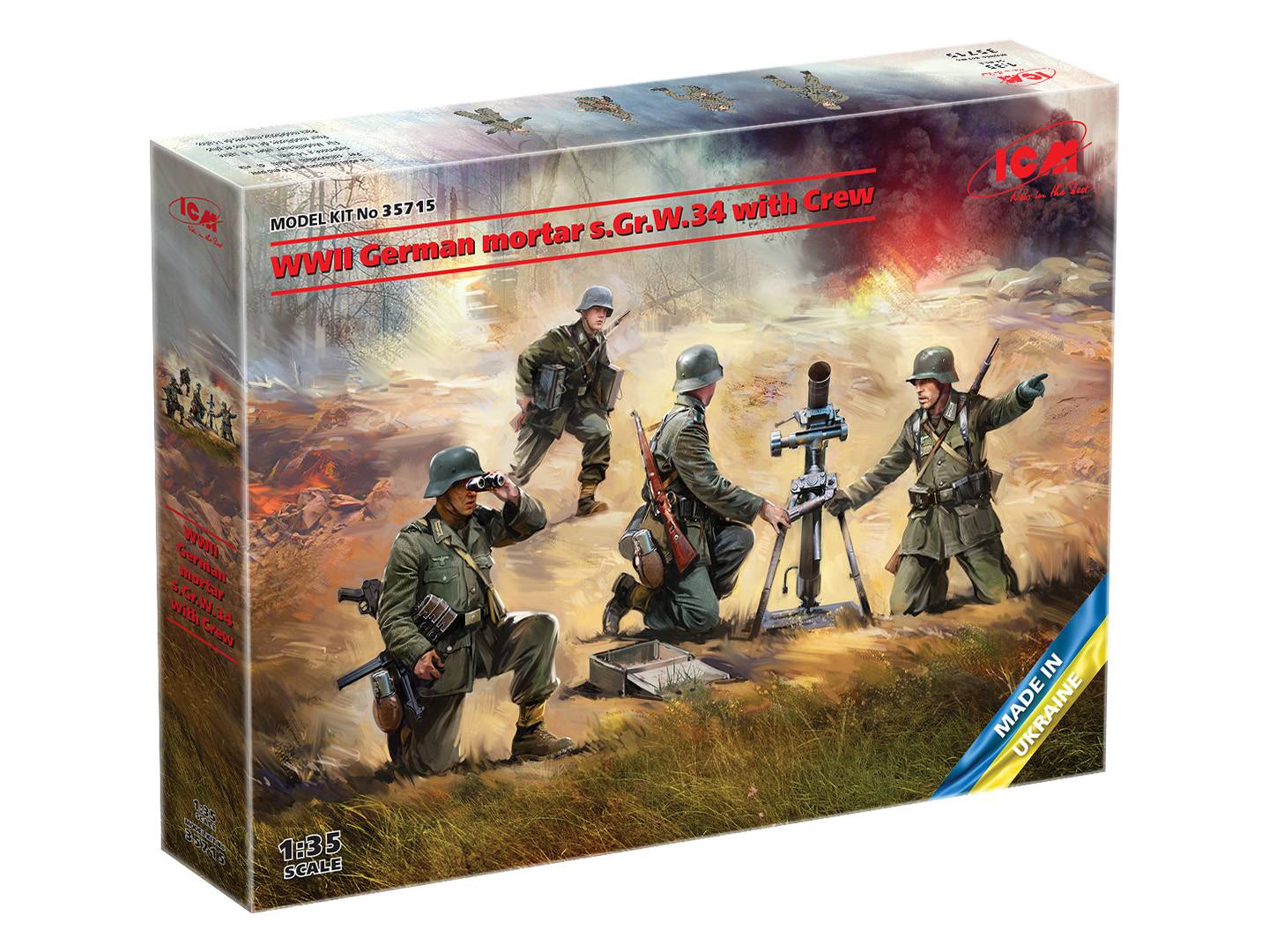 WW2 German mortar s.Gr.W.34 with Crew – Image 7