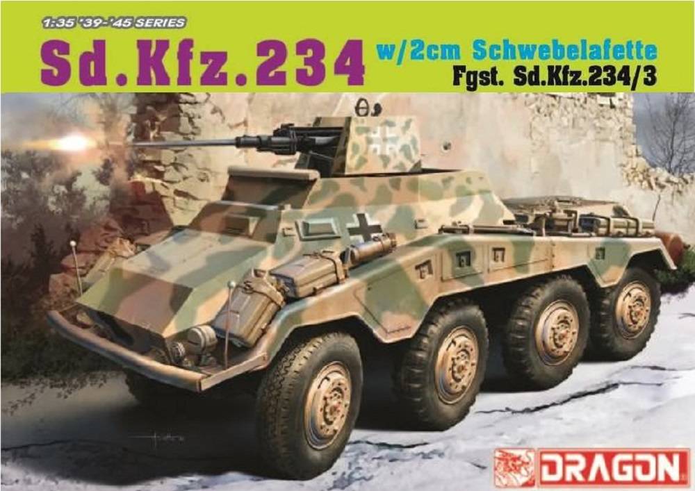 WWII German Sd.Kfz. 234/3 w/2cm Schwebelafette