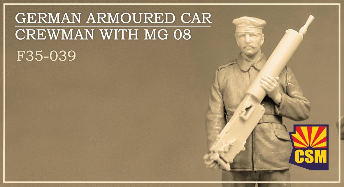 German armoured car crewman with MG 08