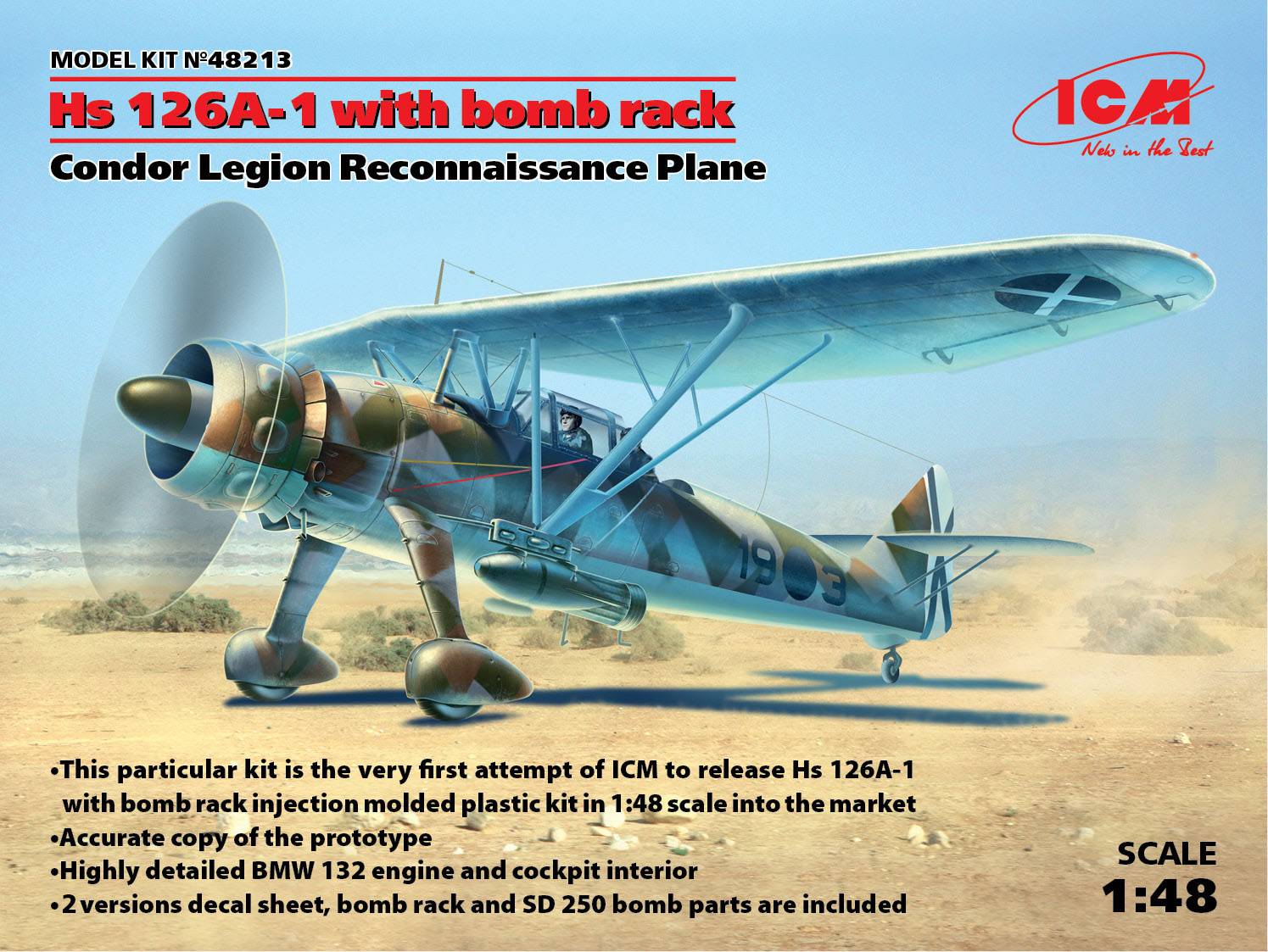 Hs 126A-1 with bomb rack Condor Legion Reconnaissance Plane
