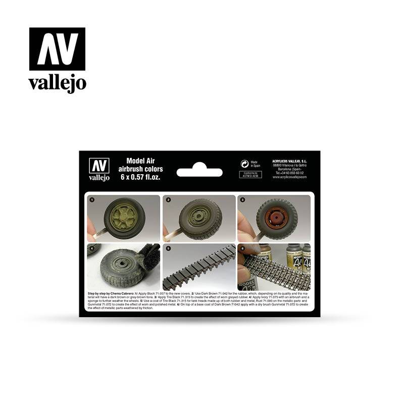 Set de peintures ROUES et CHENILLES Model air Vallejo – Image 2