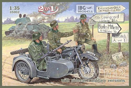 BMW R12 with sidecar Military - 2 en 1