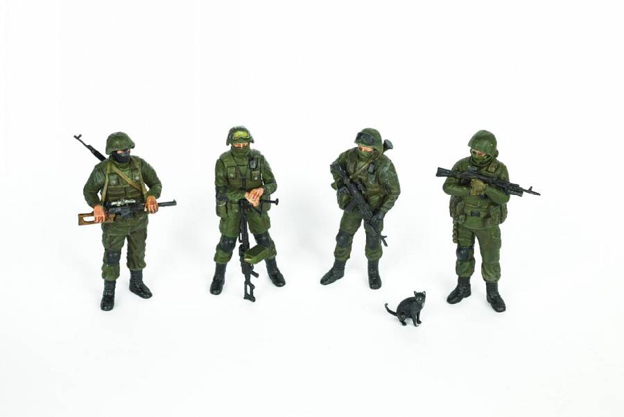 Figurine Modern Russian Infantry "Polite People" (4 figures + cat) – Image 2