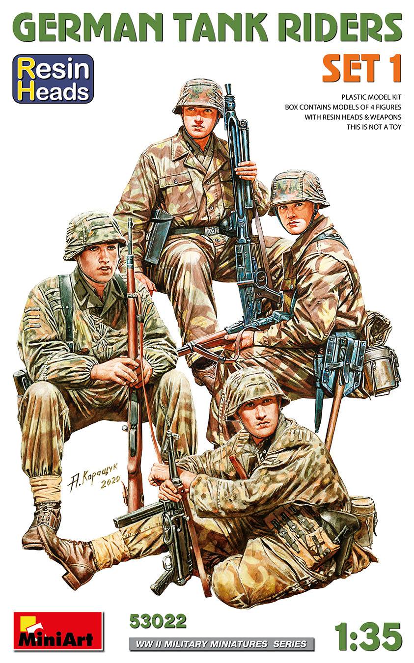 GERMAN TANK RIDERS SET 1. RESIN HEADS