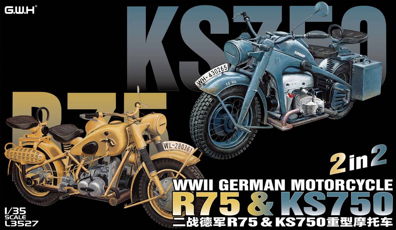 WWII German Motorcycle R75 & KS750 2 in 2
