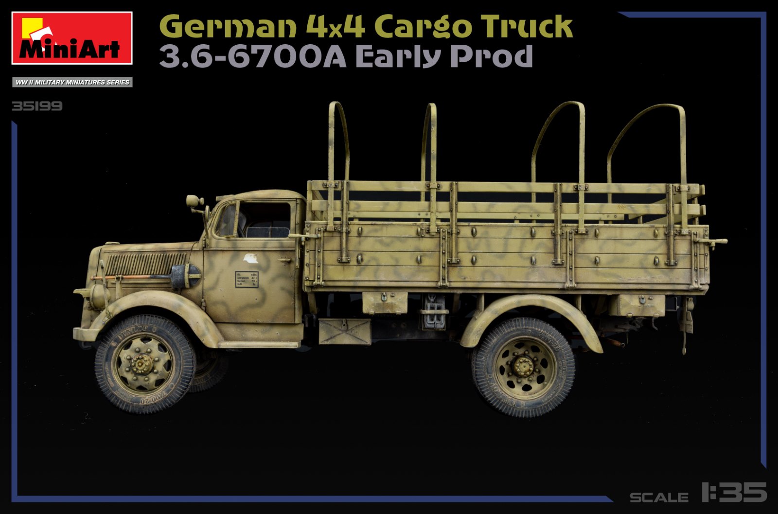 GERMAN 3T 4×4 CARGO TRUCK 3.6-6700A EARLY PROD – Image 27
